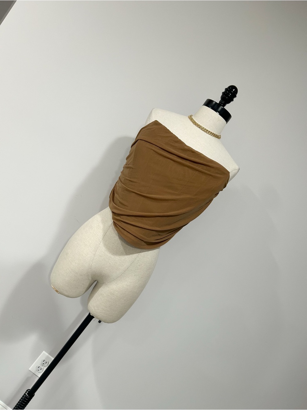 Brown Strapless Ruched Tube Top - Women